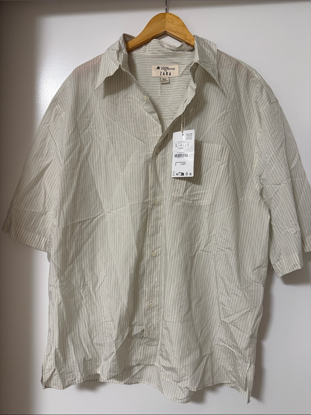 Zara x Chavarria Striped Oversized Shirt – Size L – NWT